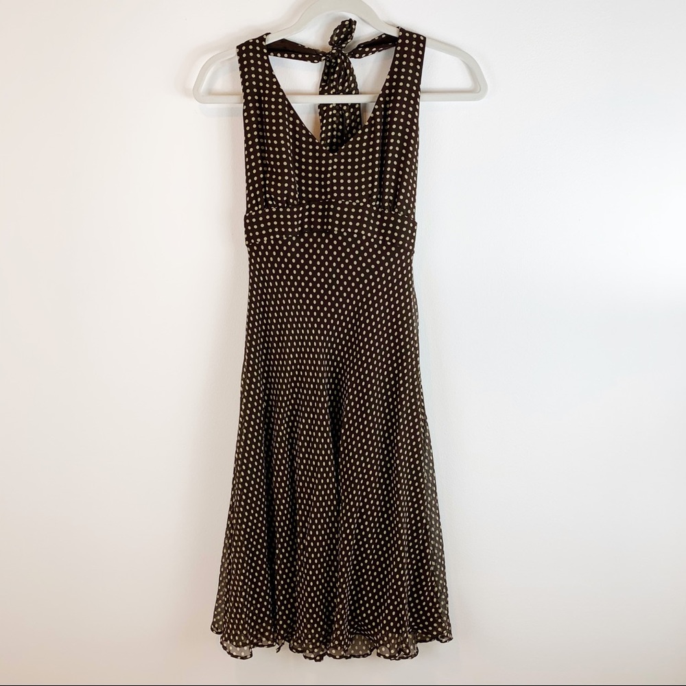 Allison Taylor brown/cream poka dotted Dress (4)